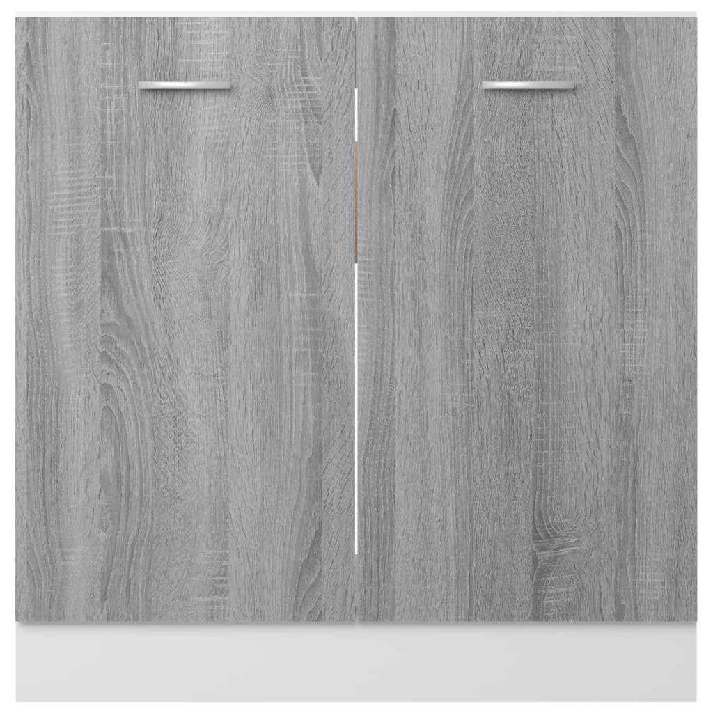 vidaXL szürke sonoma színű szerelt fa mosogatószekrény 80x46x81,5 cm