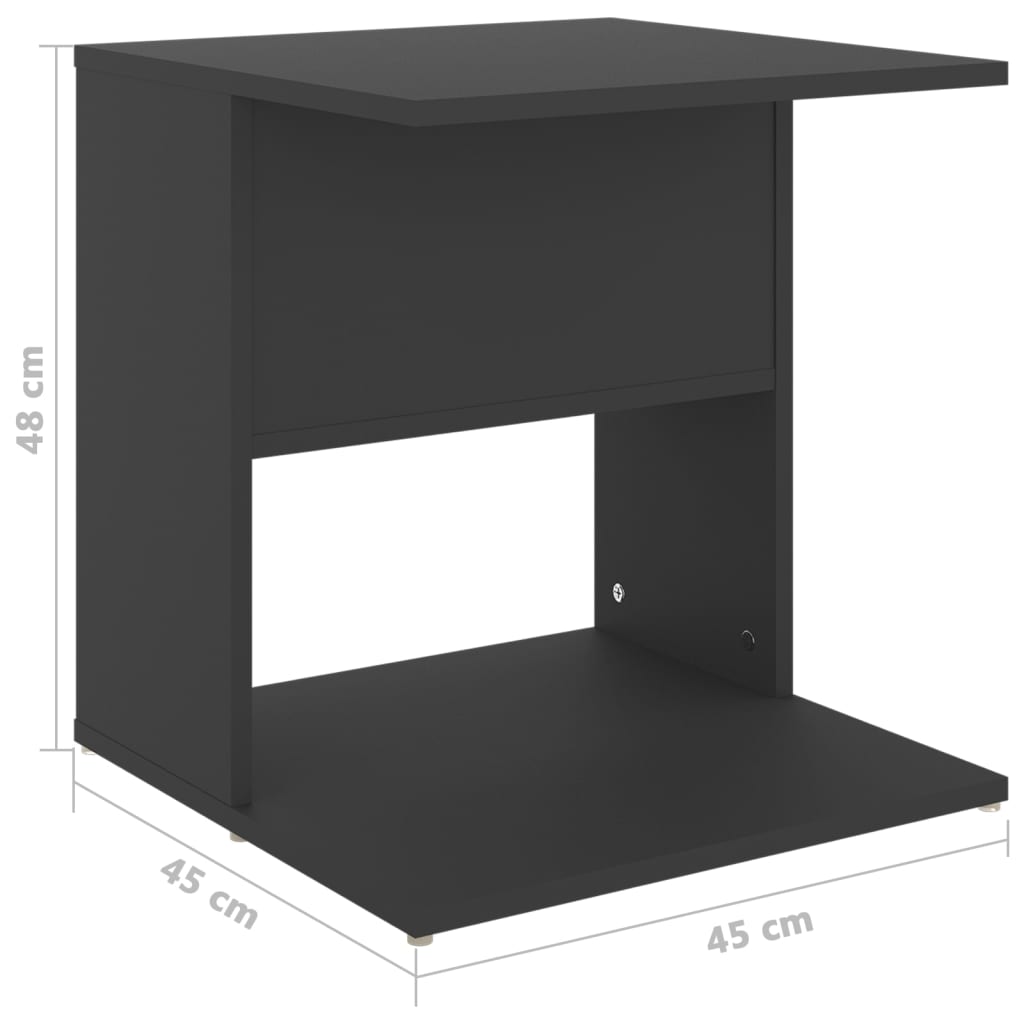 vidaXL szürke forgácslap kisasztal 45 x 45 x 48 cm