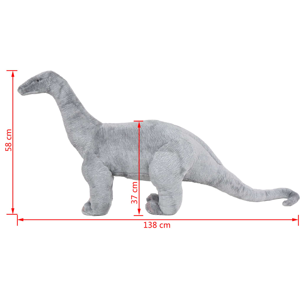 vidaXL szürke álló brachiosaurus plüssjáték XXL