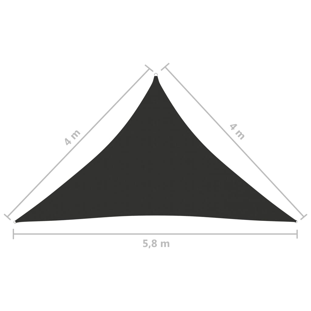 vidaXL antracitszürke háromszögű oxford-szövet napvitorla 4x4x5,8 m