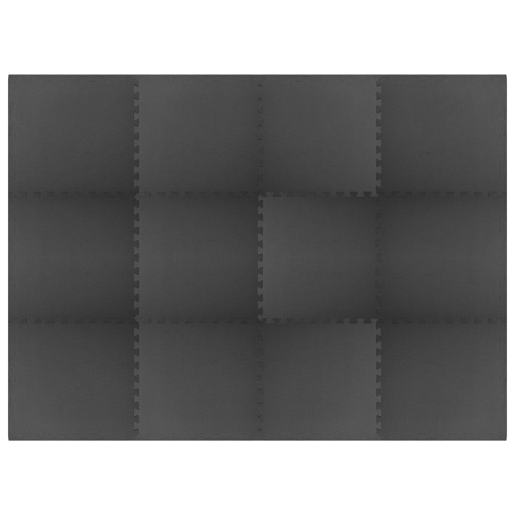 vidaXL 12 db fekete EVA habszivacs padlószőnyeg 4,32 ㎡