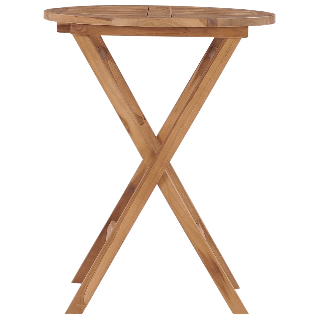 vidaXL összecsukható tömör tíkfa kerti asztal 60 cm