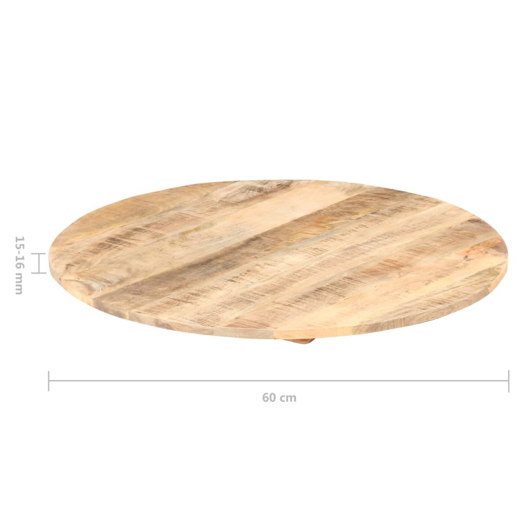vidaXL kerek tömör mangófa asztallap 15-16 mm 60 cm