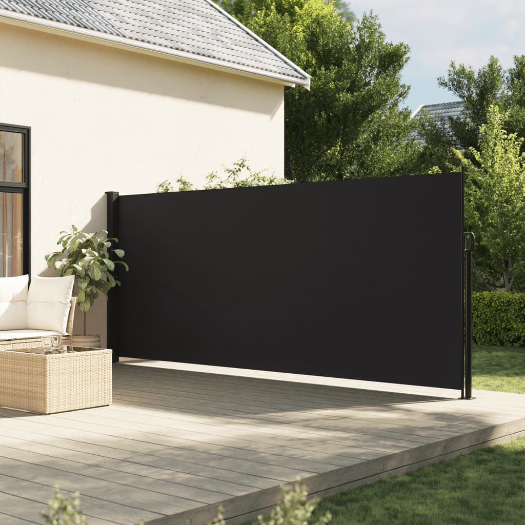 vidaXL fekete behúzható oldalsó napellenző 180 x 300 cm