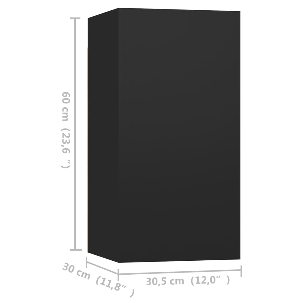 vidaXL 4 db fekete forgácslap TV-szekrény 30,5 x 30 x 60 cm