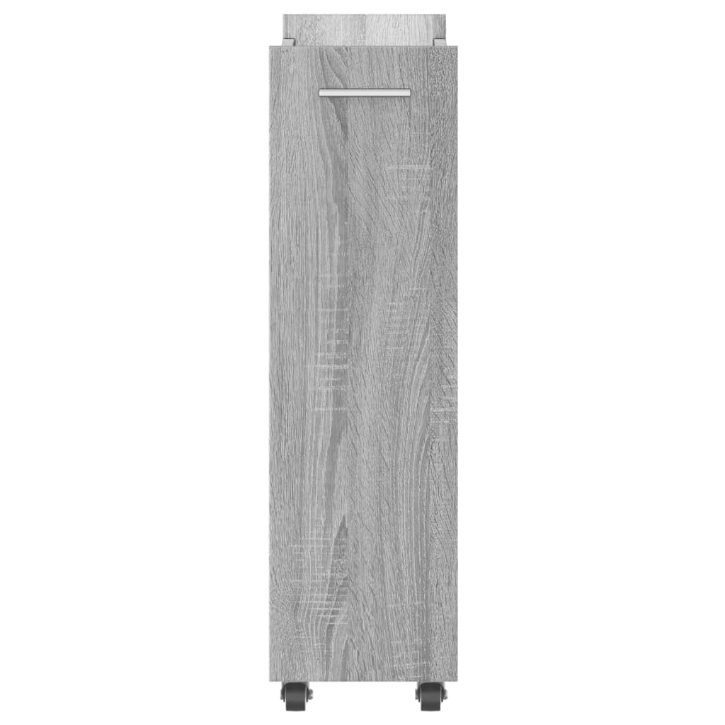 vidaXL szürke sonoma színű szerelt fa szekrény kerekekkel 60x22x79 cm