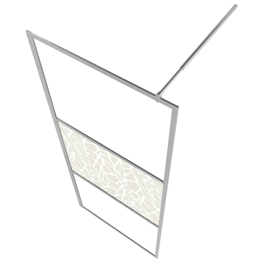 vidaXL zuhanyfal kőmintás ESG üveggel 140 x 195 cm