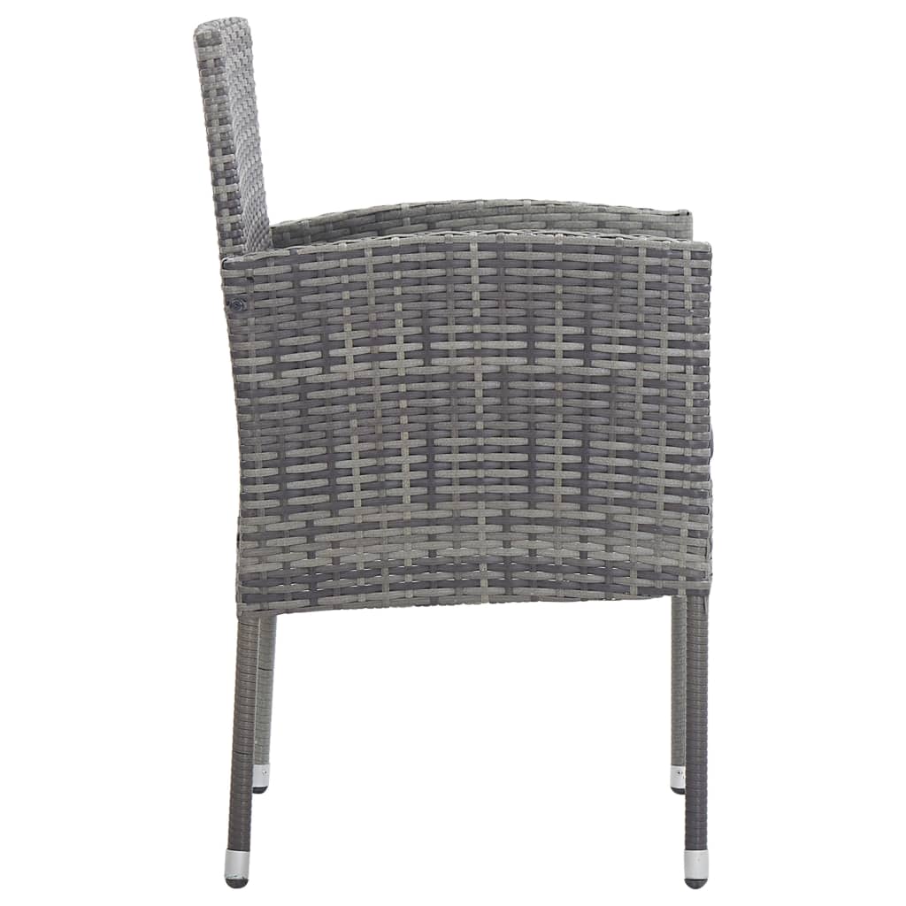 vidaXL 2 db antracitszürke polyrattan kerti szék