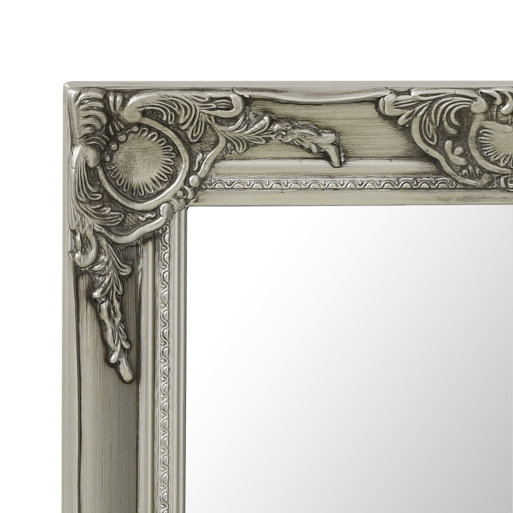 vidaXL ezüstszínű barokk stílusú fali tükör 50 x 80 cm