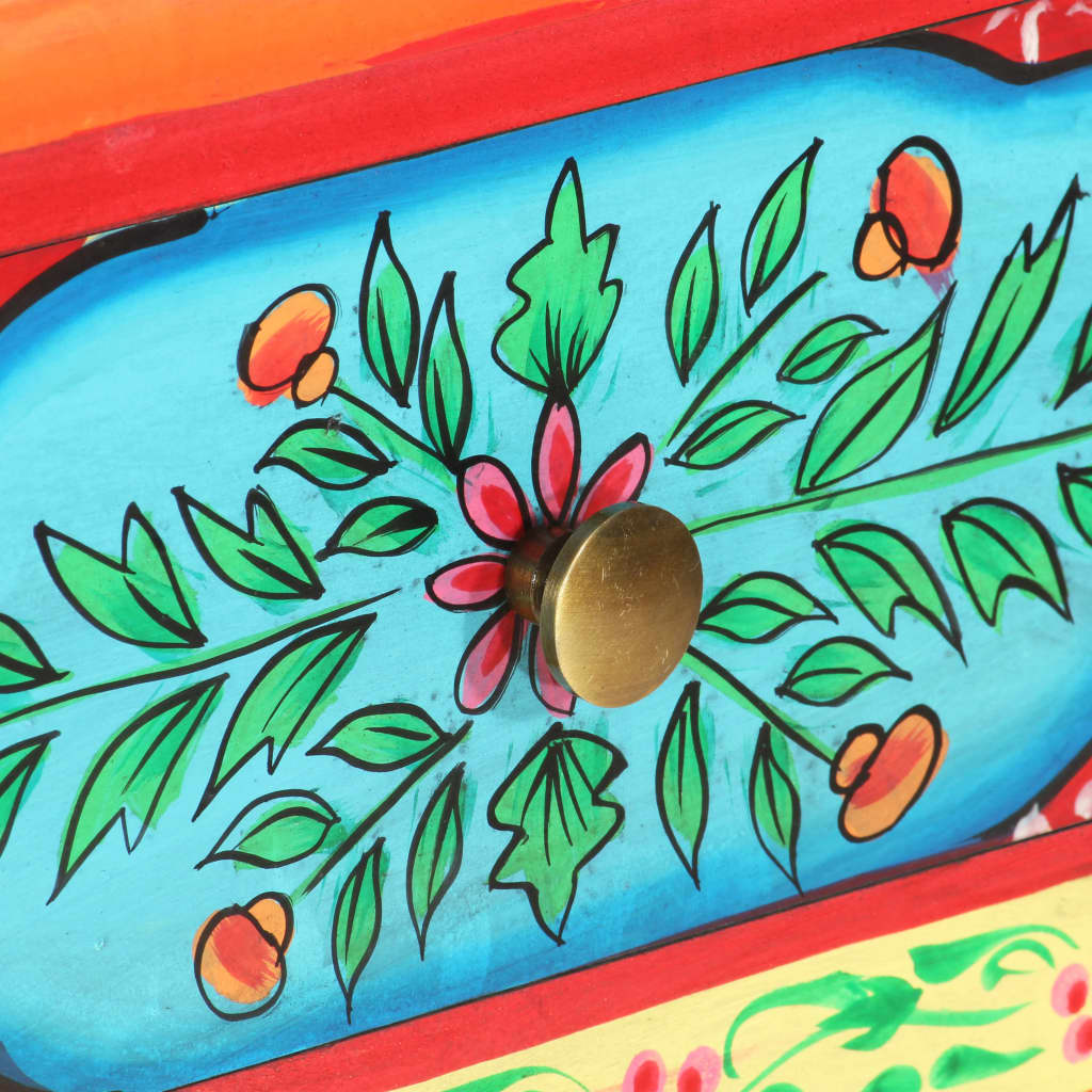 vidaXL kézzel festett tömör mangófa tálalóasztal 80 x 35 x 75 cm