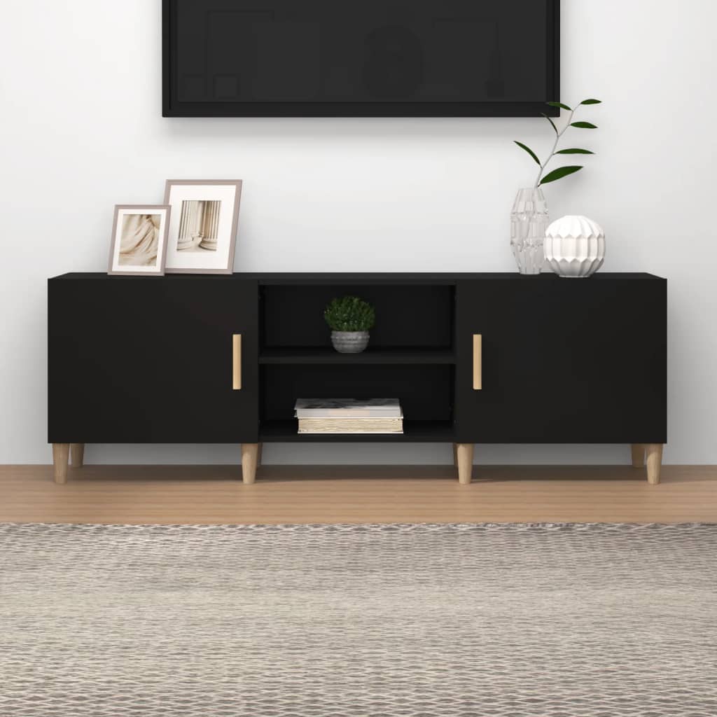 vidaXL fekete szerelt fa TV-szekrény 150 x 30 x 50 cm