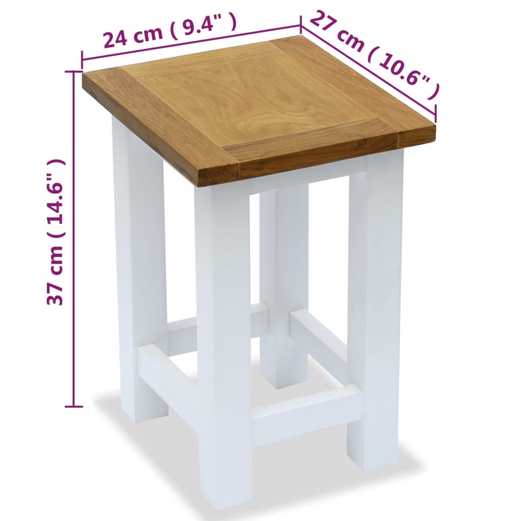vidaXL 2 db tömör tölgyfa kisasztal 27 x 24 x 37 cm