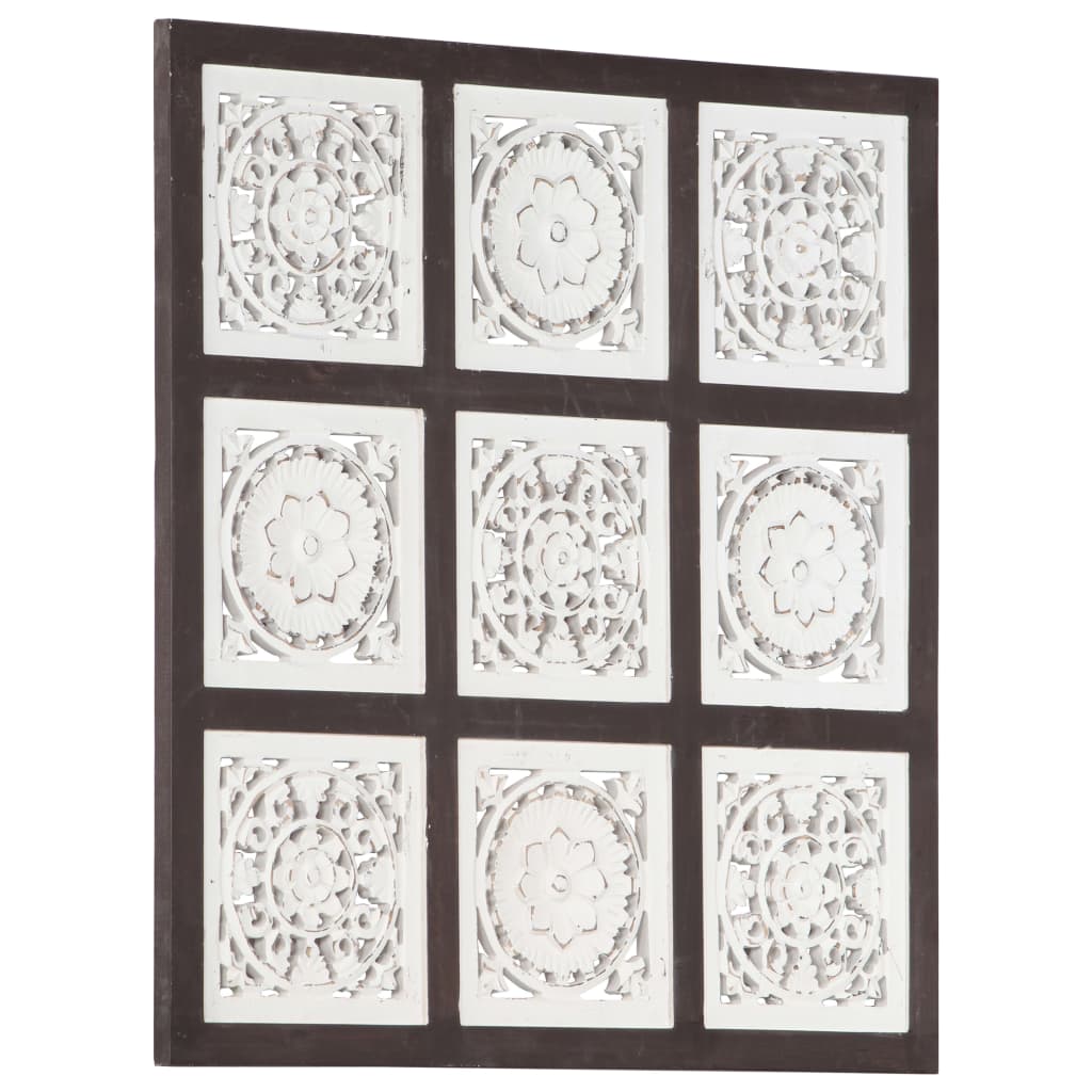 vidaXL barna és fehér kézzel faragott fali panel MDF 60 x 60 x 1,5 cm