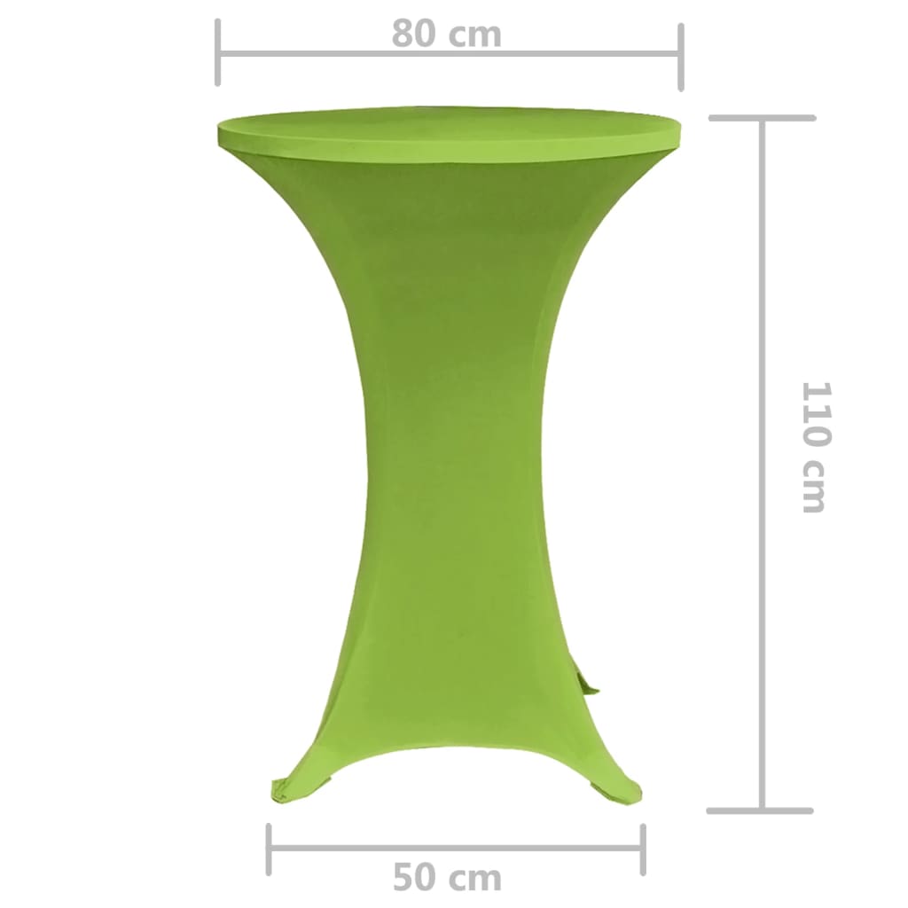 vidaXL 2 db 80 cm-es sztreccs asztalterítő zöld
