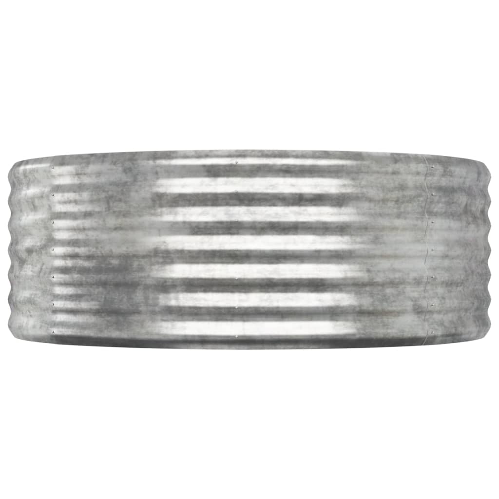 vidaXL ezüstszínű porszórt acél kerti magaságyás 322x100x36 cm