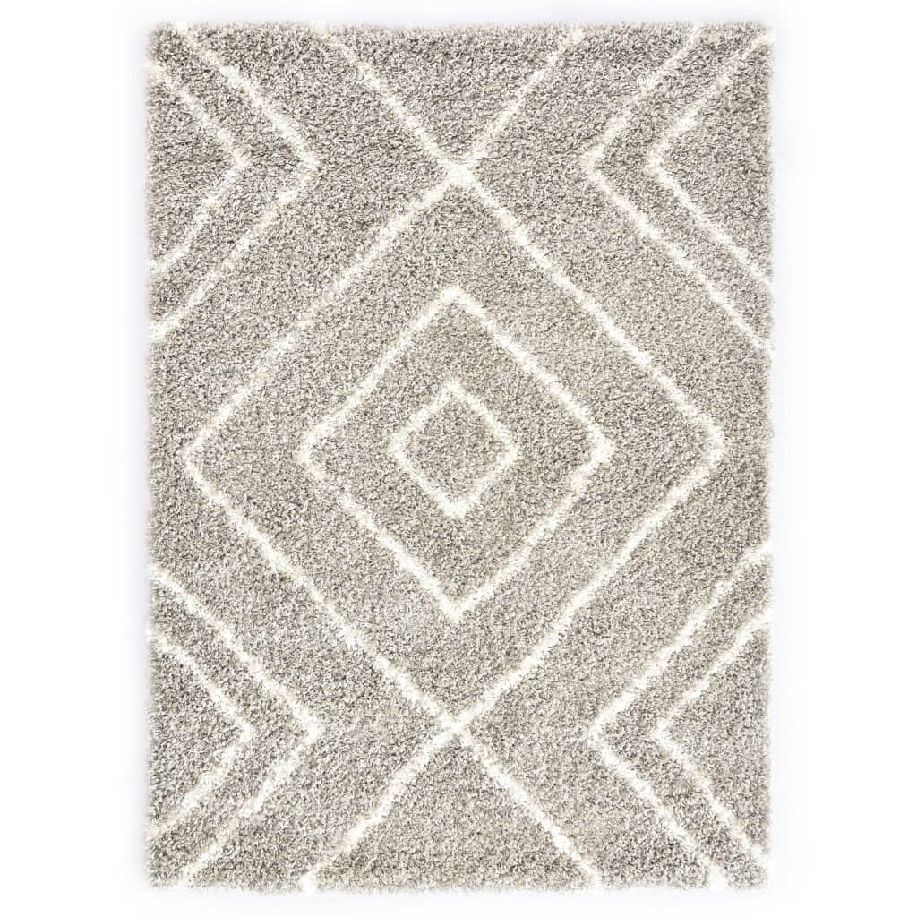 vidaXL homokszínű-bézs bozontos PP berber szőnyeg 160 x 230 cm