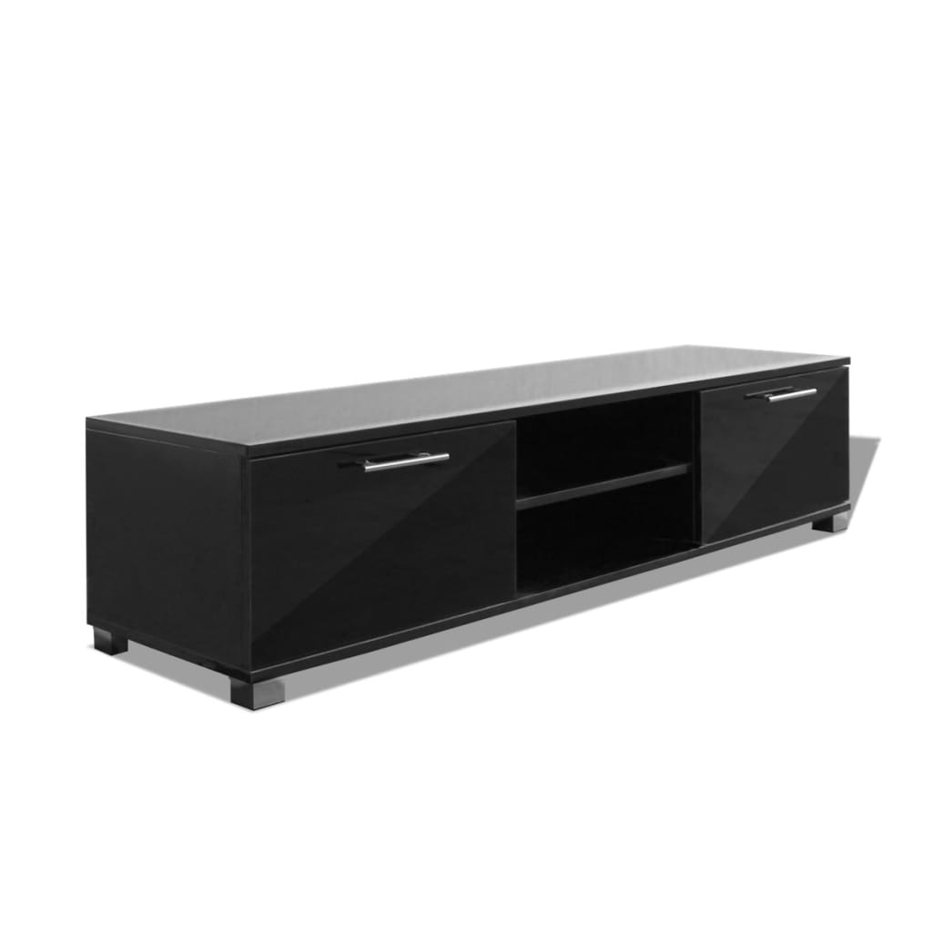 vidaXL magasfényű fekete TV-szekrény 120 x 40,5 x 35 cm
