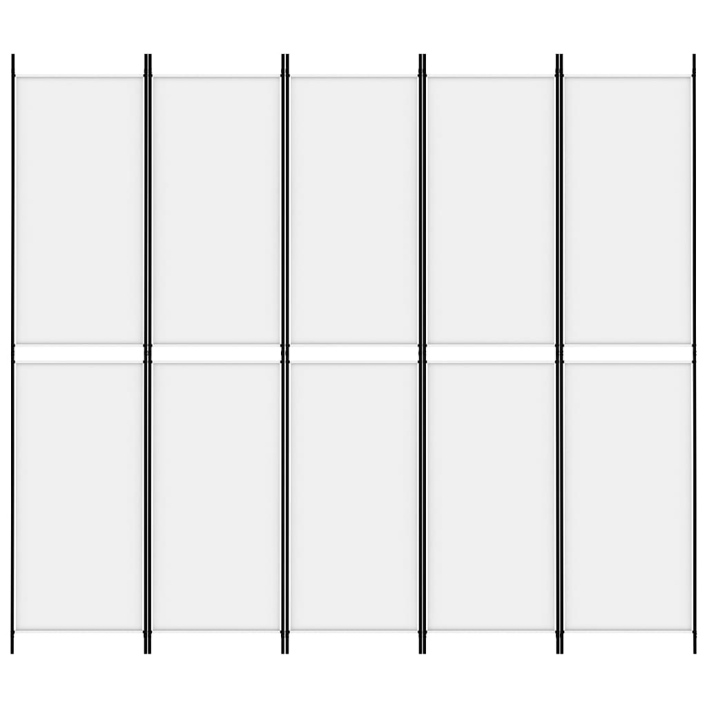 vidaXL fehér 5 paneles paraván 250x220 cm szövet