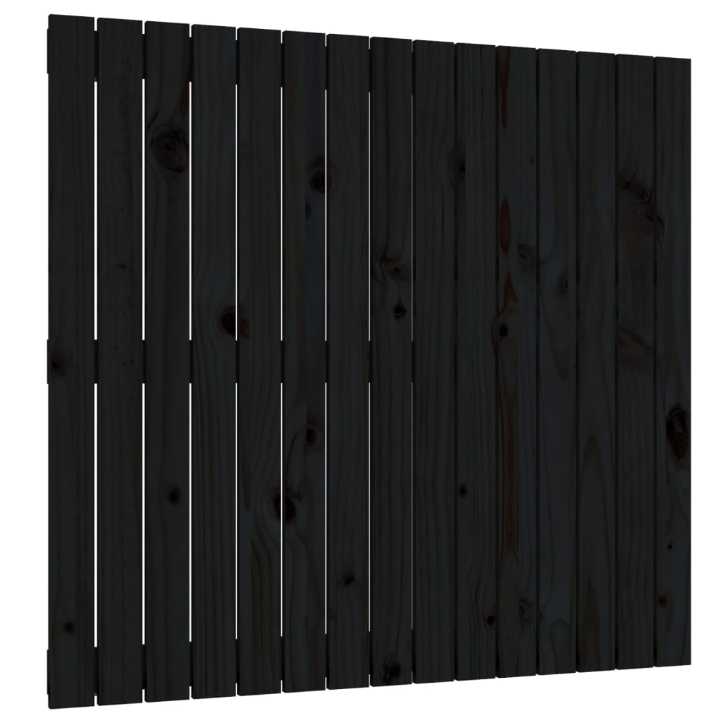 vidaXL fekete tömör fenyőfa fali fejtámla 95,5 x 3 x 90 cm
