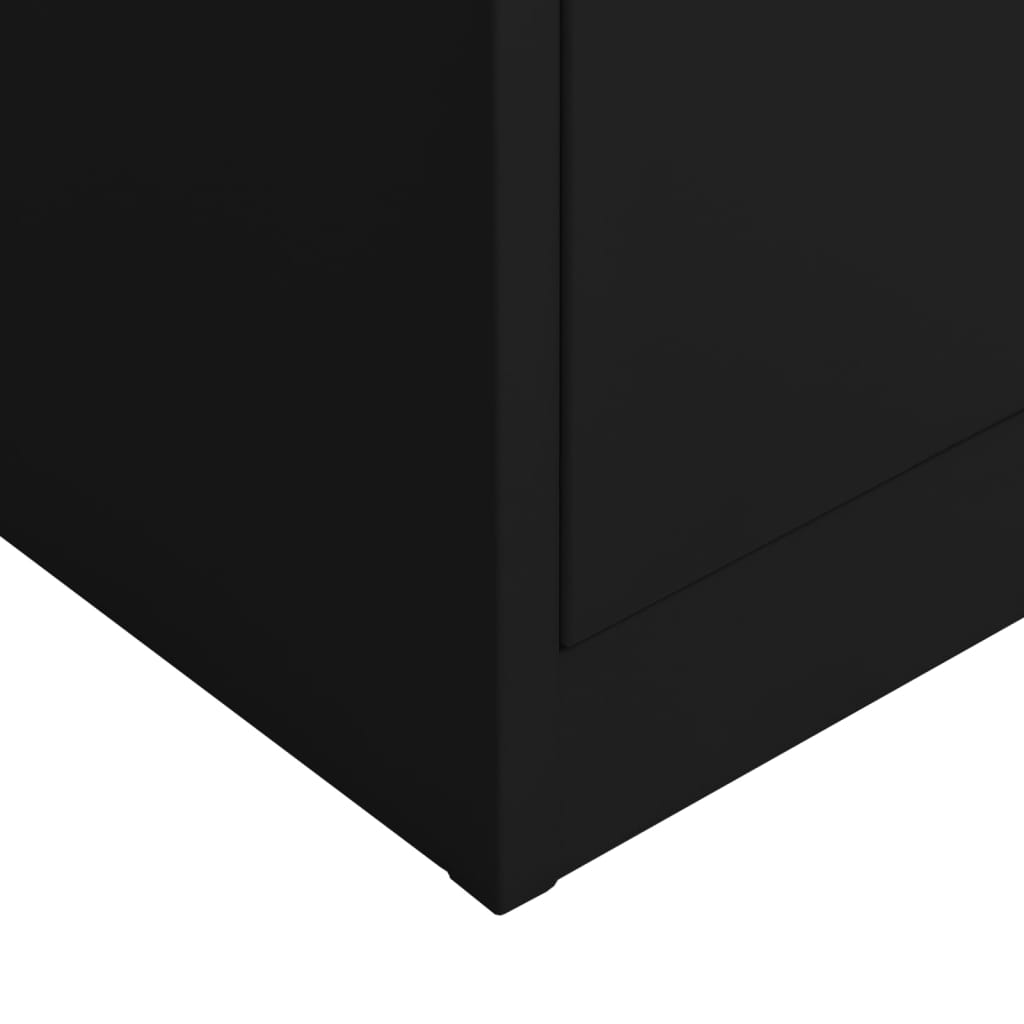 vidaXL fekete acél zárható szekrény 90 x 40 x 180 cm