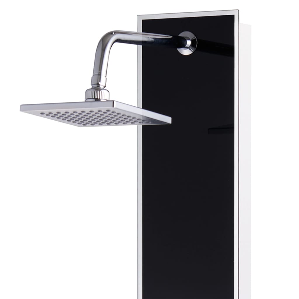 vidaXL fekete üveg zuhanypanel 18 x 42,1 x 120 cm