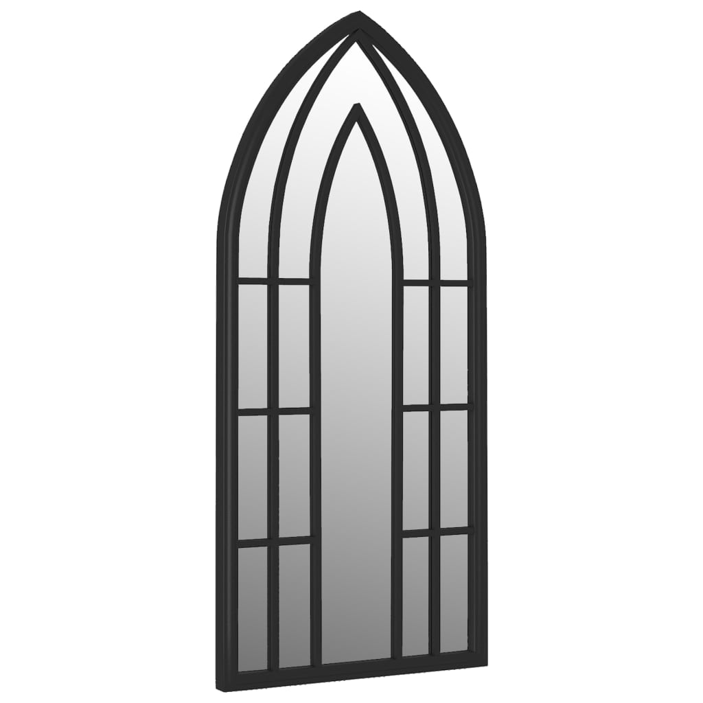 vidaXL fekete vas kerti tükör kültéri használatra 100 x 45 cm