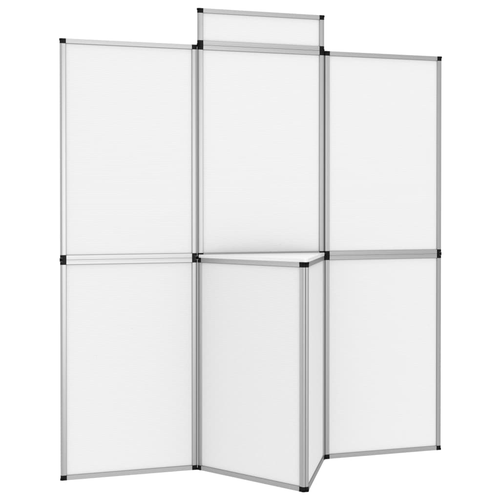 vidaXL fehér 8 paneles összecsukható kiállítófal asztallal 181x200 cm