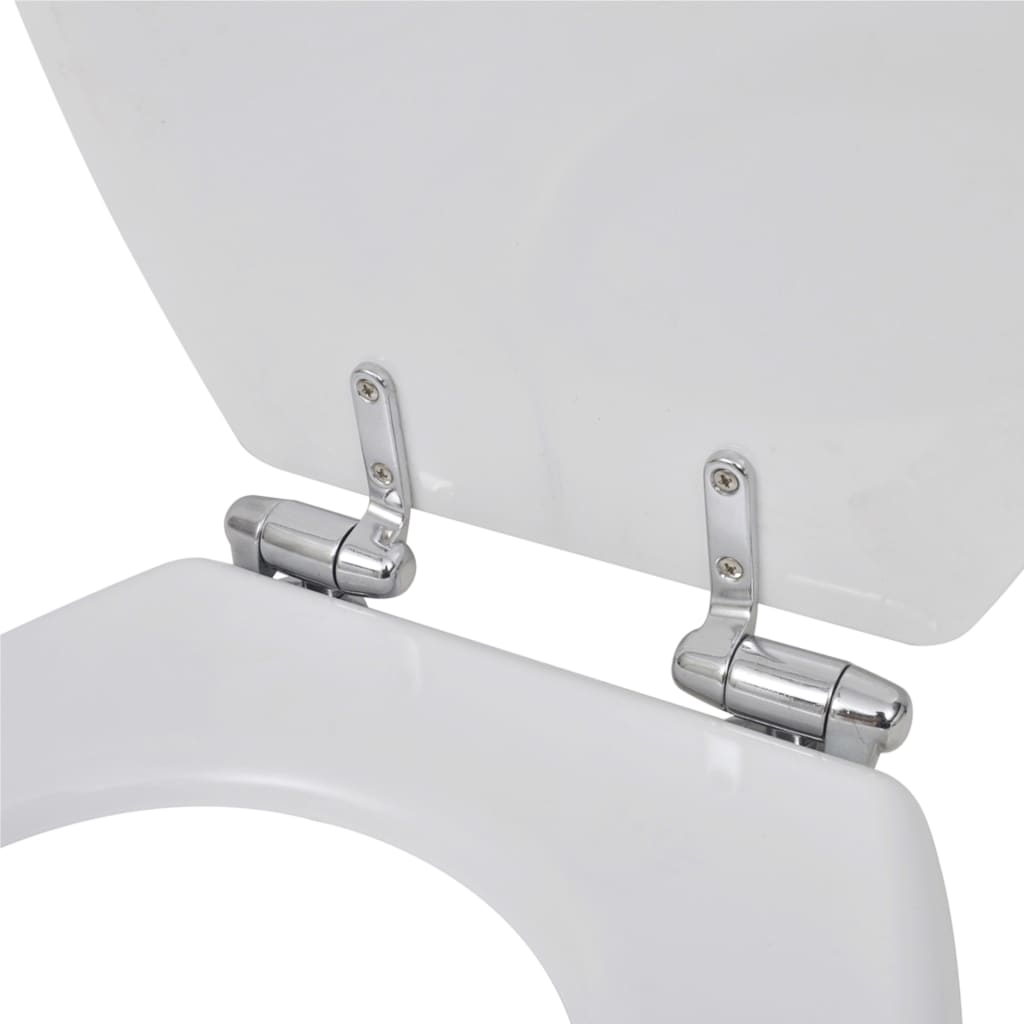 vidaXL lassan csukódó egyszerű tervezésű fehér MDF WC-ülőke