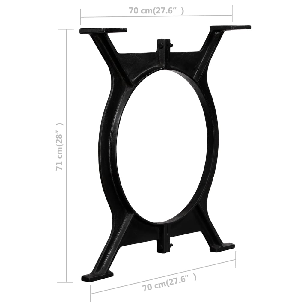 vidaXL 2 db öntöttvas étkezőasztal láb O-alakú vázzal