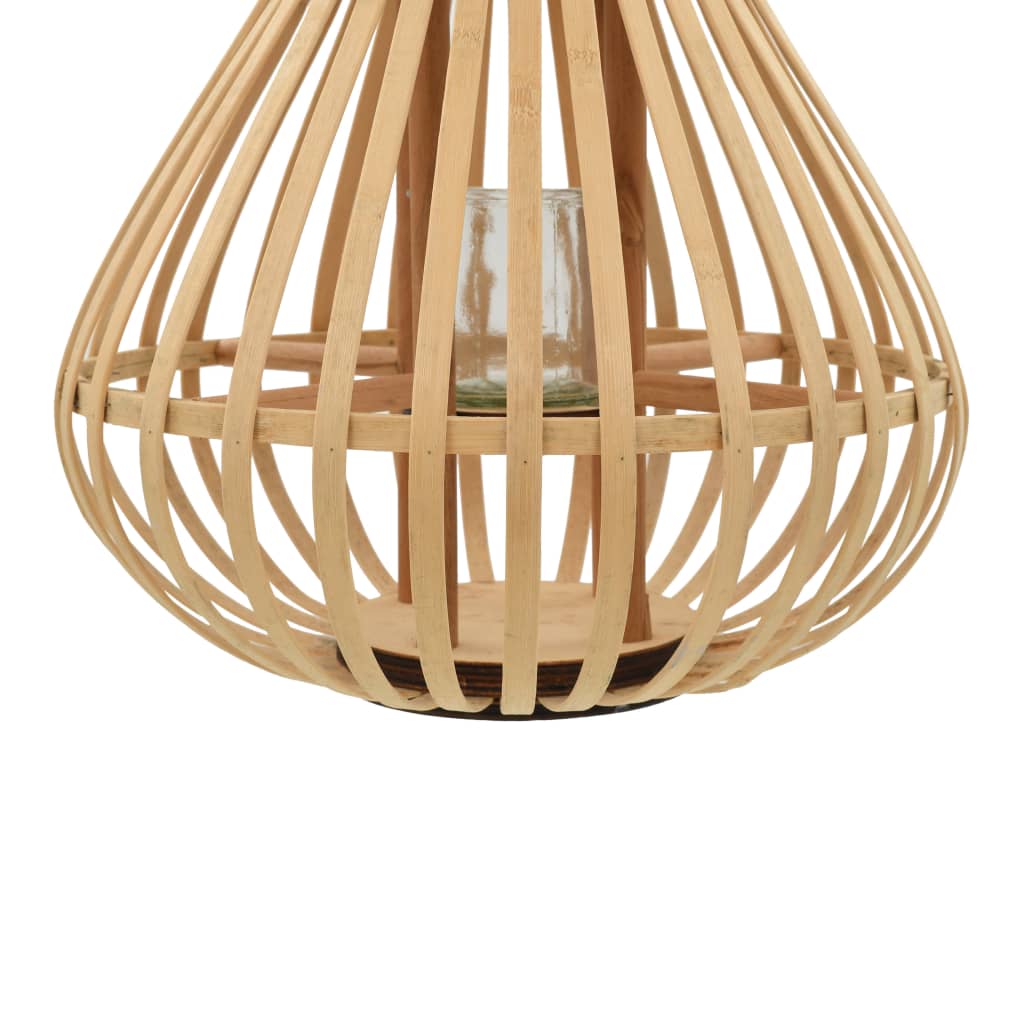 vidaXL természetes színű bambusz függő gyertyatartó lámpás