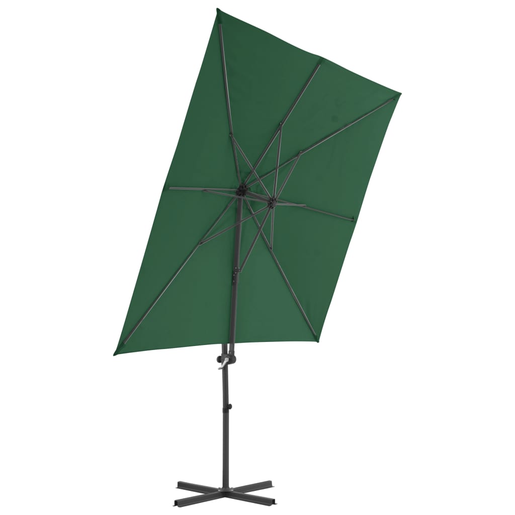 vidaXL zöld konzolos napernyő acélrúddal 250 x 250 cm