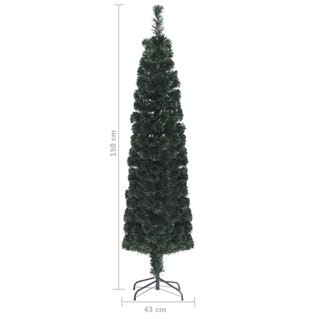 vidaXL száloptikás vékony műkarácsonyfa talppal 150 cm