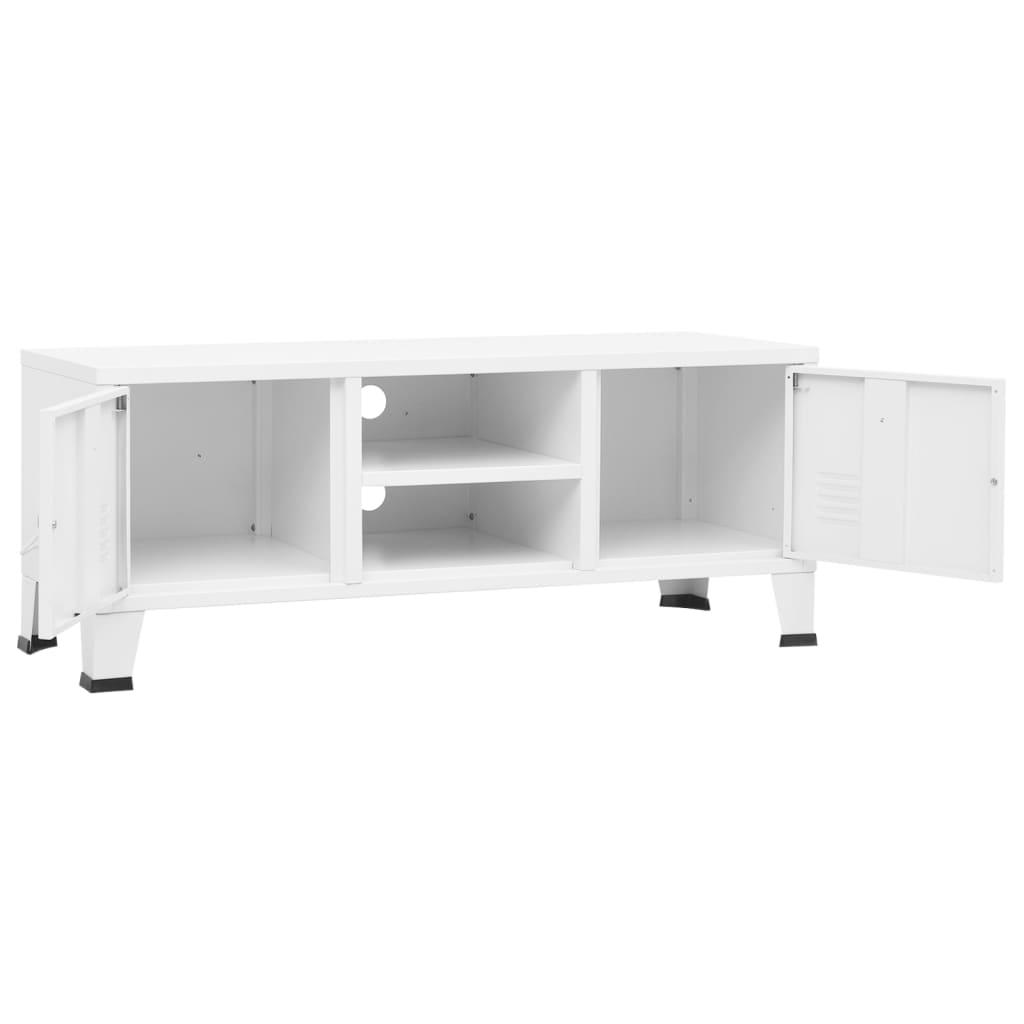 vidaXL fehér fém ipari stílusú TV-szekrény 105 x 35 x 42 cm