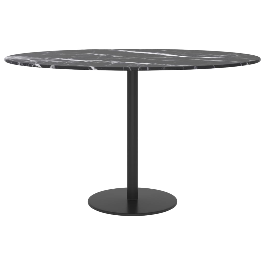 vidaXL fekete edzett üveg asztallap márványdizájnnal Ø 70 x 0,8 cm