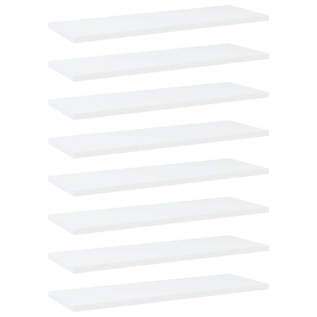 vidaXL 8 db fehér forgácslap könyvespolc 60 x 20 x 1,5 cm