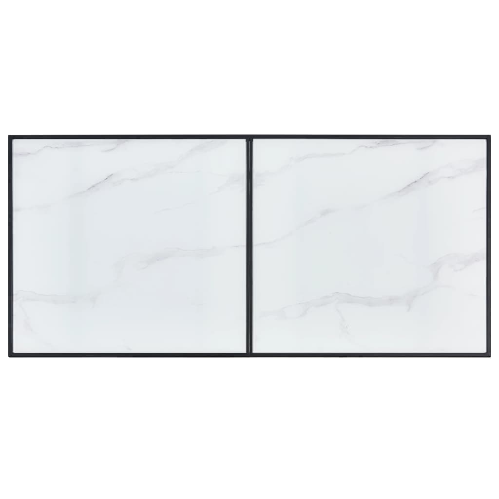 vidaXL fehér edzett üveg dohányzóasztal 140 x 70 x 75 cm