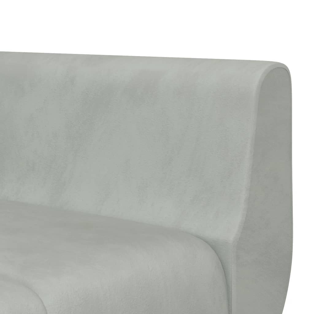 vidaXL világosszürke L-alakú bársony kanapéágy 275x140x70 cm