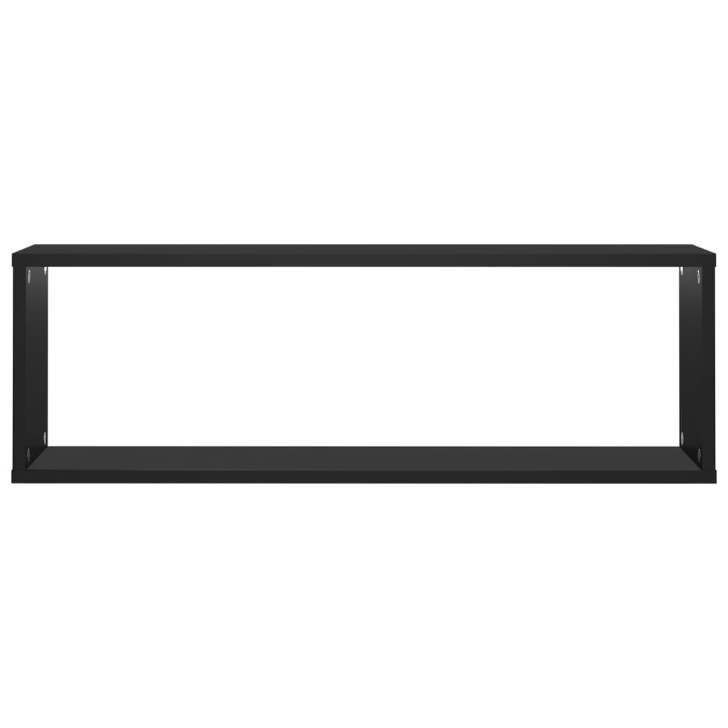 vidaXL 4 db fekete forgácslap fali kockapolc 80 x 15 x 26,5 cm