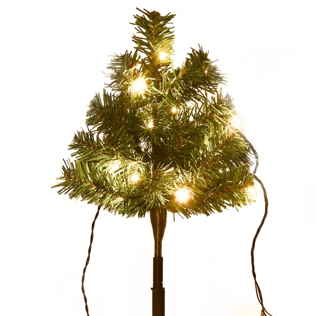 vidaXL 6 db PVC karácsonyi kültéri díszfa meleg fehér LED-ekkel 45 cm