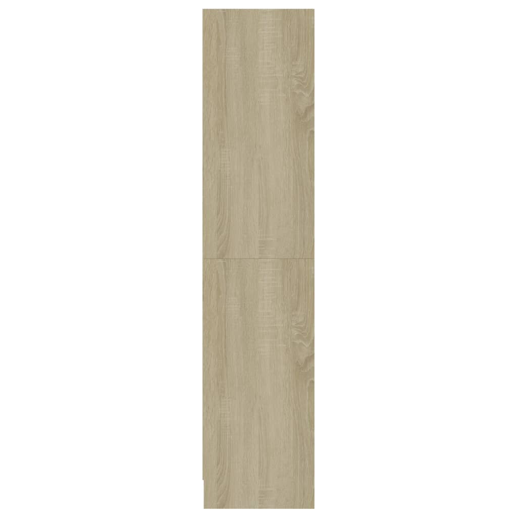 vidaXL 3 szintes sonoma színű szerelt fa könyvszekrény 60x24x109 cm