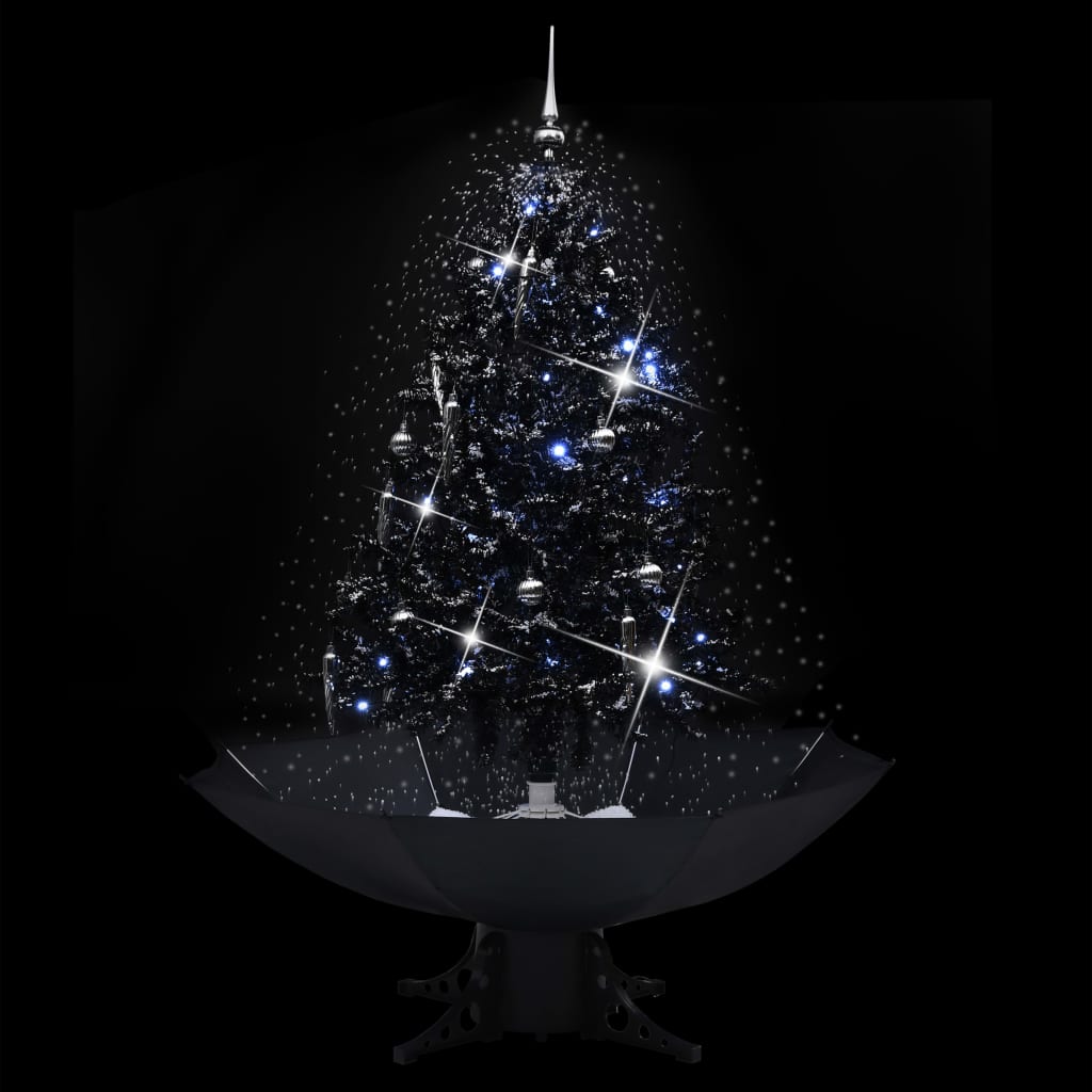 vidaXL fekete PVC havazó karácsonyfa ernyő alakú talppal 140 cm