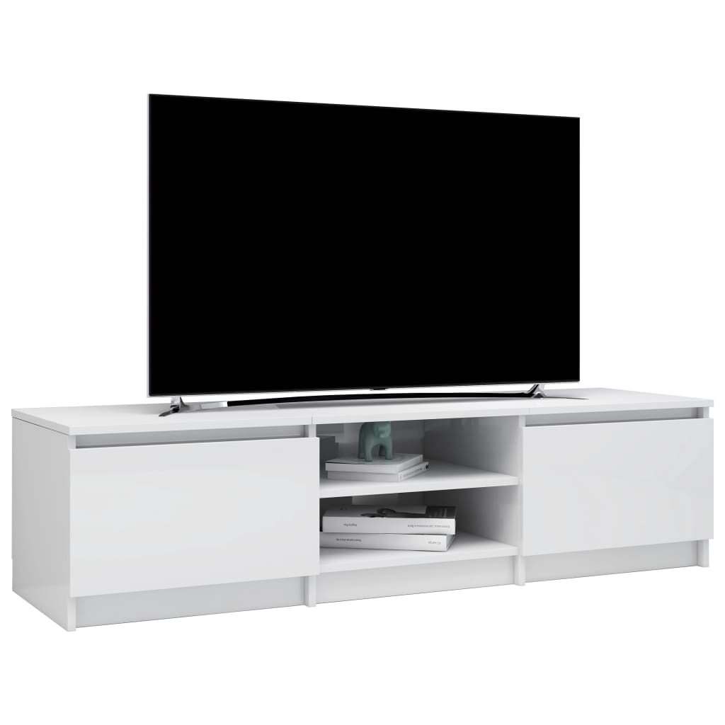 vidaXL magasfényű fehér forgácslap TV-szekrény 140 x 40 x 35,5 cm