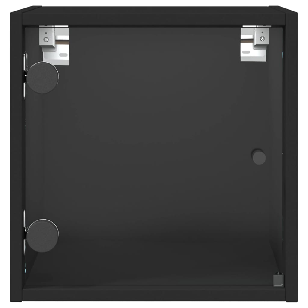 vidaXL fekete éjjeliszekrény üvegajtóval 35 x 37 x 35 cm