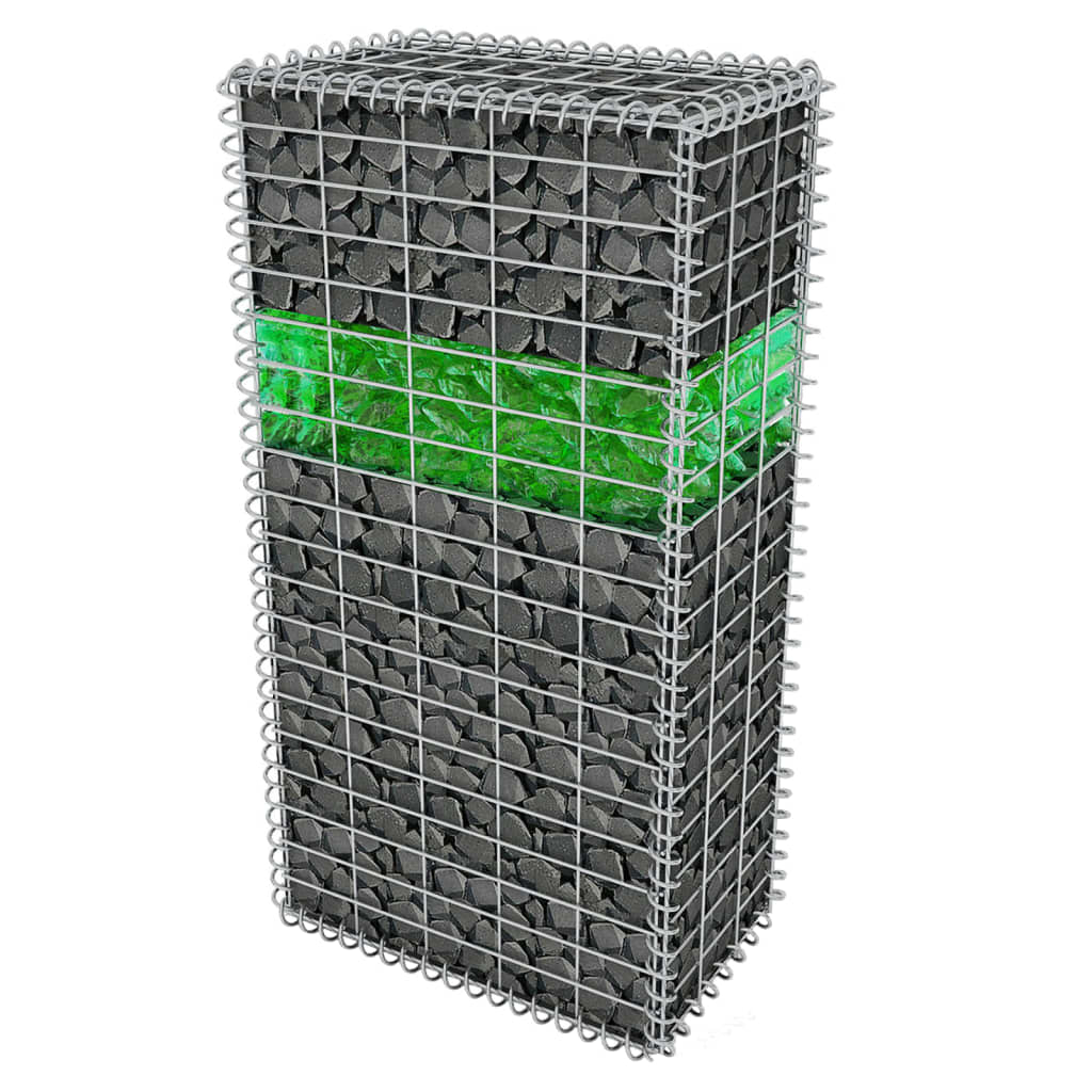 vidaXL gabion kerti üveg kő zöld 60-120 mm 25 kg