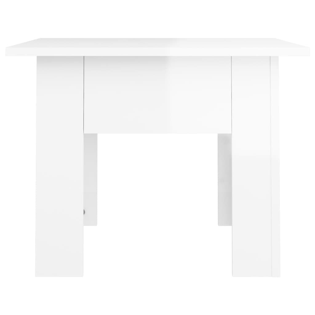 vidaXL magasfényű fehér szerelt fa dohányzóasztal 55 x 55 x 42 cm