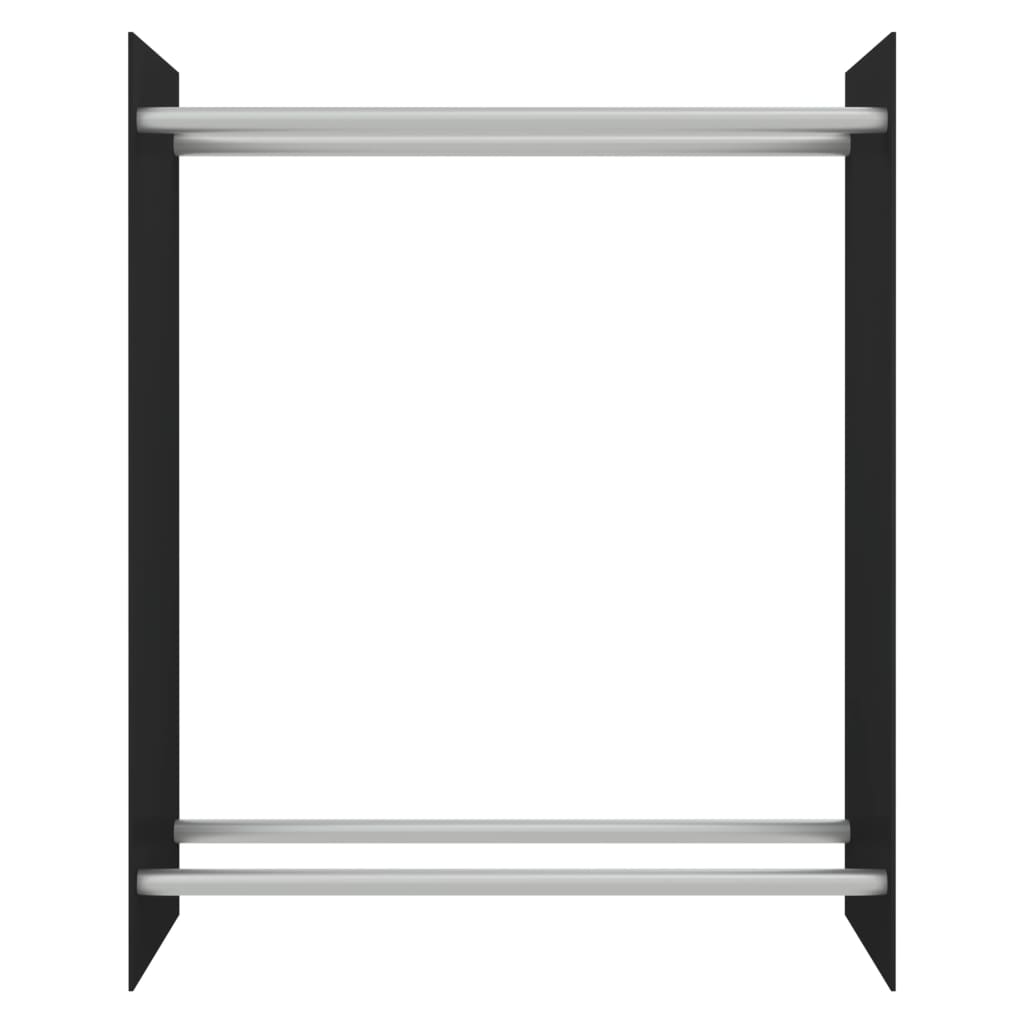 vidaXL fekete edzett üveg tűzifatároló 80 x 35 x 100 cm