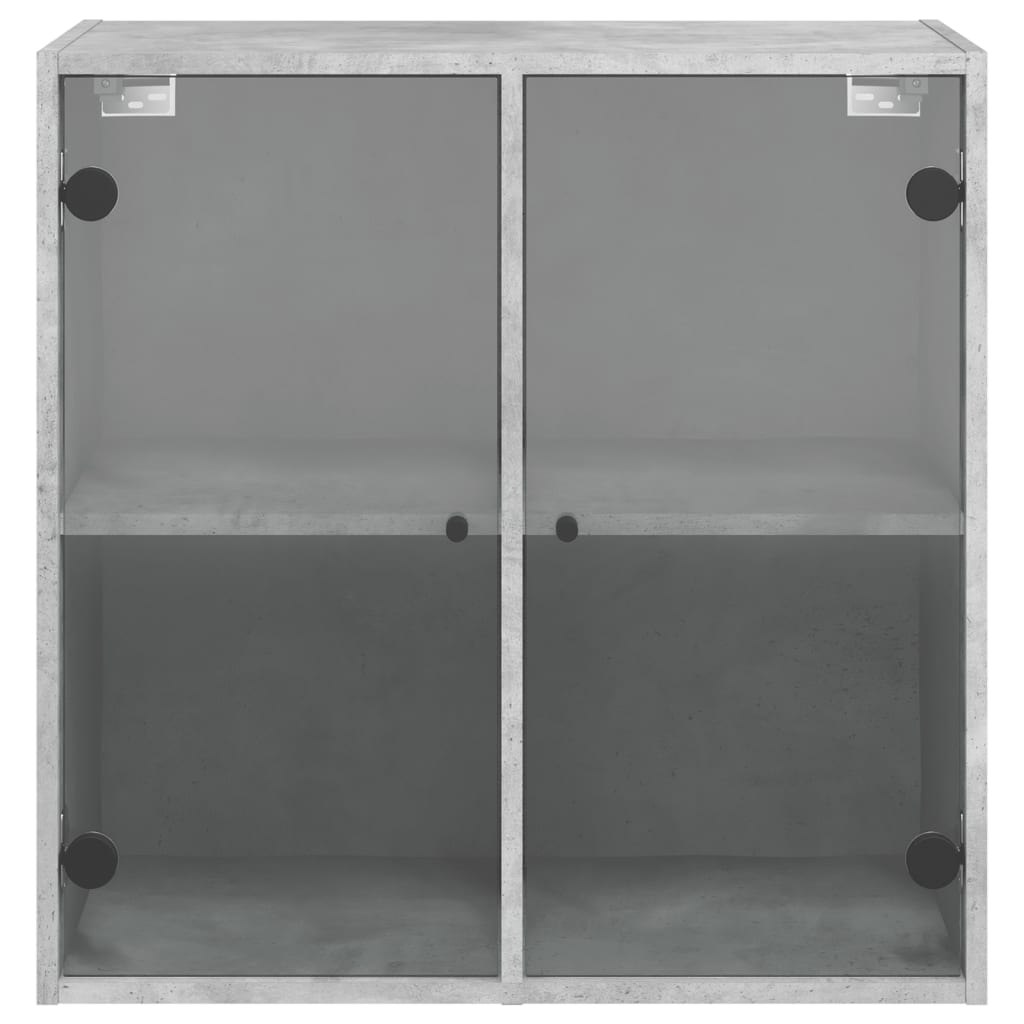vidaXL betonszürke faliszekrény üvegajtókkal 68 x 37 x 68,5 cm