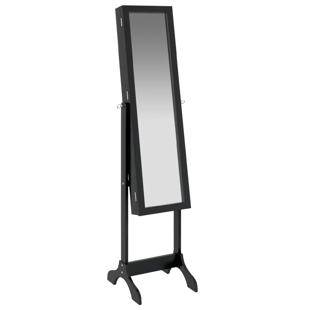 vidaXL fekete szabadon álló tükör 34 x 37 x 146 cm