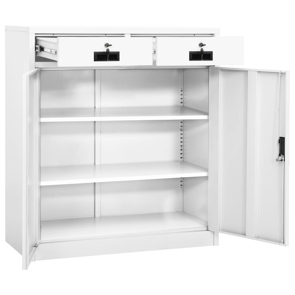 vidaXL fehér acél irodai szekrény 90 x 40 x 102 cm