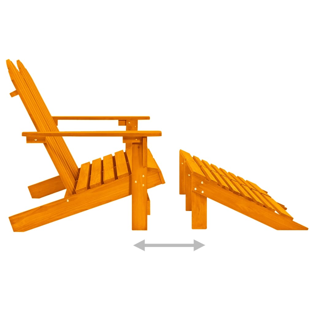 vidaXL kétszemélyes narancs fenyőfa kerti adirondack szék és zsámoly